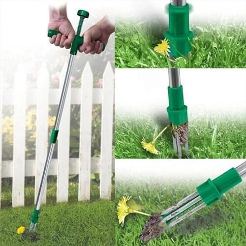Garden Lawn Claw Weeder Standing Plant Root Remover Detachable Long Handle Aluminum Tube Grass Puller Manual Grass Weeding Tool