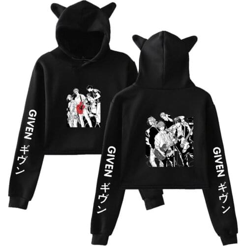 Kawaii Given Hoodie Anime Given Manga Music Mafuyu Cat Ears Top Women Sweatshirt Sexy Clothes Loose Ins Tide Trend a Girl Tops