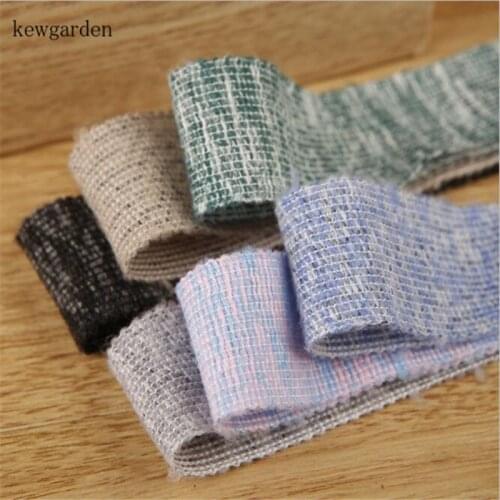 Kewgarden DIY Bowtie Accessories 25mm 1" Snowflake Wool Colored Yarn Ribbon Polyester Satin Ribbon Handmade Tape Webbing 10Yard