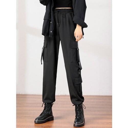 Black Overalls Womens Summer Thin Casual Loose 2021 New Sports High Waist Harlan Carrot Pants