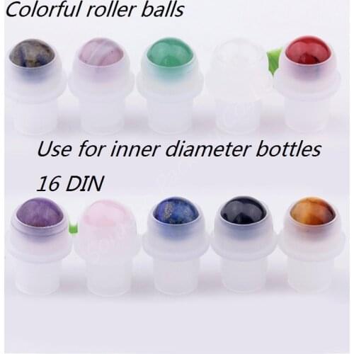 Beautiful Colorful Gemstone Roller Balls for 5ml 10ml Thick Glass Perfume Essential Oil Roll On Bottles