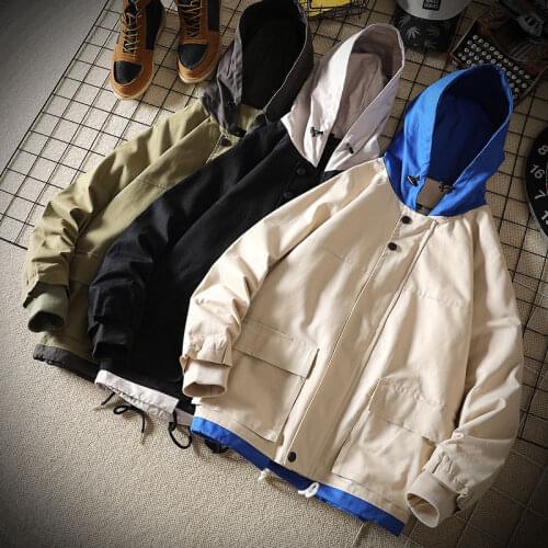 Fashion Youth Men Streetwear Bomber Jackets Patchwork Coat 2020 Autumn Harajukiu Windbreaker Mens Korean Casual Windbreaker Coat