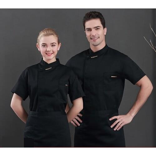 Chef Jacket High Quality Food Service Restaurant Kitchen Hotel Barbershop Sushi Costume Men Women Short Sleeve Work Clothes