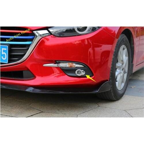 Lapetus Chrome Front Fog Lights Lamps Ring Cover Trim 2 Pcs For Mazda 3 AXELA Sedan Hatchback 2017 2018 ABS Auto Accessories