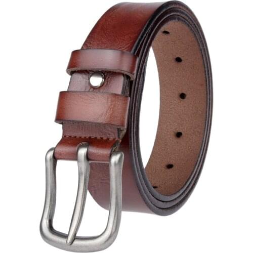 2019 Retro Mens Belts Good Quality Genuine Leather Waist Belt Straps Luxury Cowhide Male Belts Durable Metal Buckle Men Belts