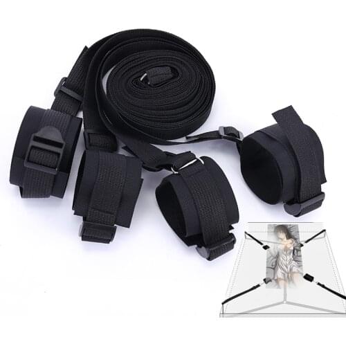 Nylon Sex Handcuffs Bdsm Bondage Erotic Under Bed BDSM Bondage Restraint Strap System Sex Toys for Adults Wrists & Ankle Cuffs