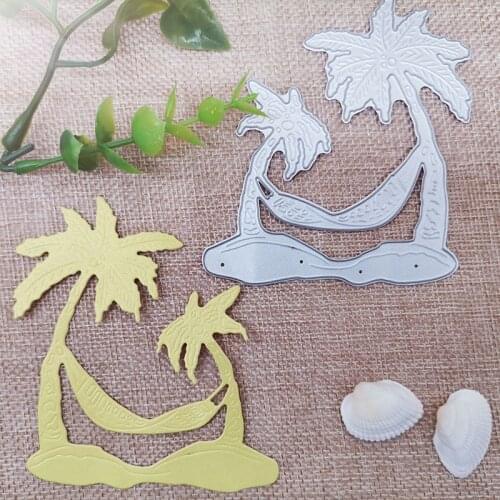 New Metal Cutting Dies Scrapbooking Coconut tree beach swing DIY Album Paper Card Craft Embossing stencil Dies 100*85mm