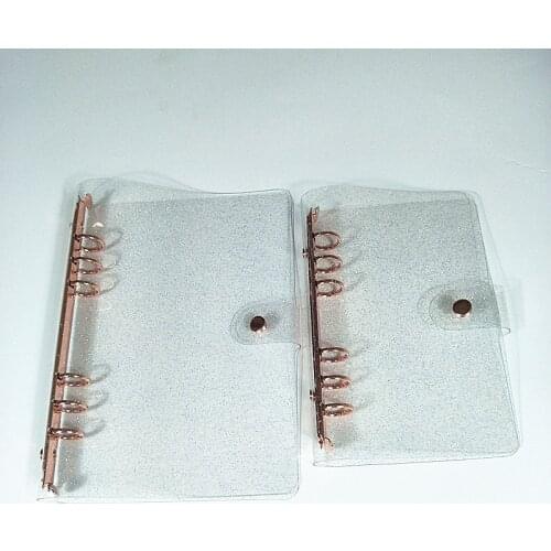 A5 A6 Transparent Glitter Binder Loose-leaf Notebook Cover Organizer Notebook Inner Core Cover Journal Planner Office Supply