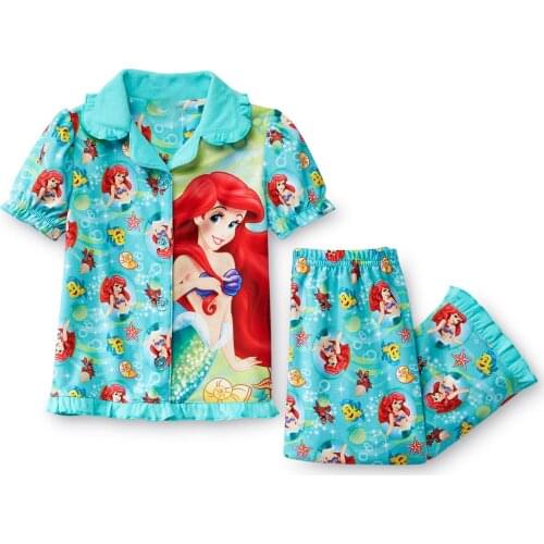 The Cutest Ariel The Little Mermaid Pajamas Sets For Toddler Girls Pajama Summer 2 PC Sleepwear
