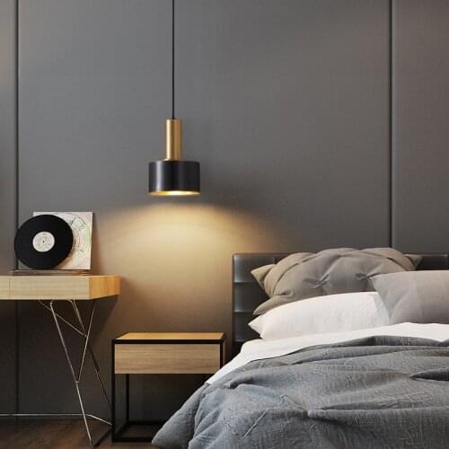 Loft LED Ceiling Pendant Lamp Indoor Decoration for Bedroom Bedside Living Room Dining E27 Modern Home Copper Hanging Lighting