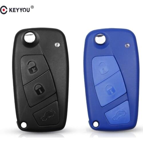 KEYYOU 3 Button Flip Fold Remote Switchblade Key Shell Case For FIAT Punto Ducato Stilo Panda Car Key Case Cover SIP22 Blade