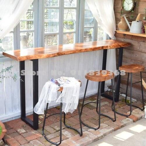 Nordic Solid Wood High Foot Balcony Window Bar Table Family Wall Narrow Table Simple Modern Family Bar Partition
