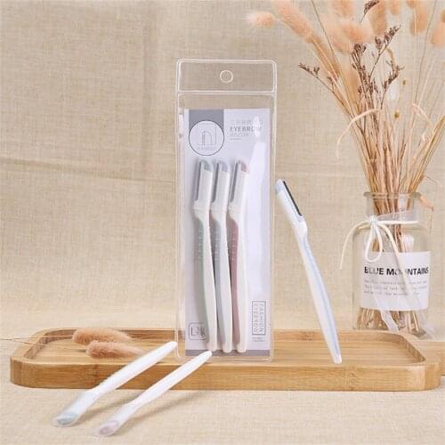 3 Pieces Safe Eyebrow Trimmer Concise Razor Professional Facial Hair Remover Shaver Woman Beauty Tools Accessories E1075
