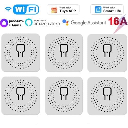 1/10Pcs Tuya 10A MINI Wifi Smart Switch Timer Wireless Switches Alexa Google Home Breaker Smart Life APP Remote Control