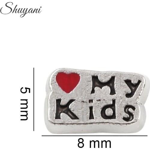 F366 Love My Kids Charms Floating Locket Charms DIY Accessory For Glass Living Locket 5*8mm