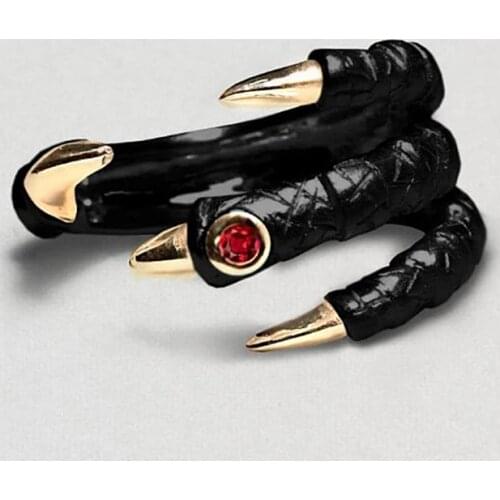 Vintage Punk Evil Paw Mens Ring Adjustable Alloy Biker Rock Skeleton Hand Finger Rings for Women Gothic Jewelry