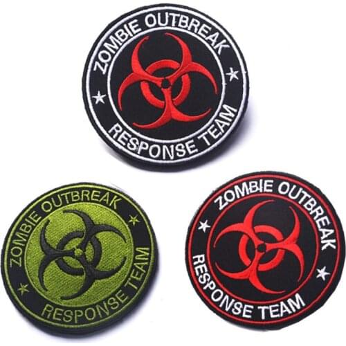 Embroidered Hunter Zombie Outbreak Response Team Patch Biohazard Tactical Military Patches armband hook army badge for jacket