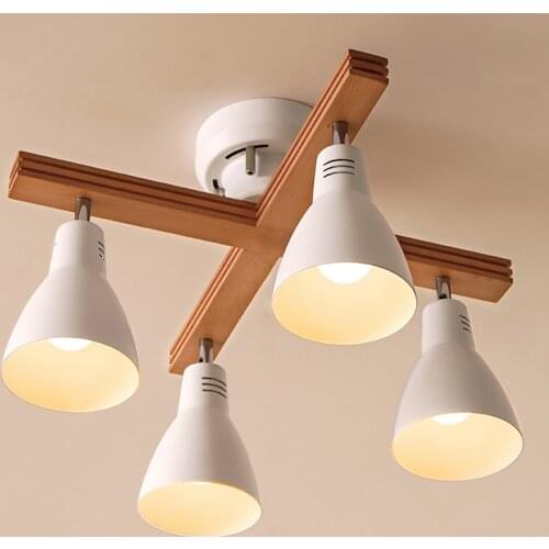 Japanese Minimalist Solid Wood Ceiling Lamp E27 Led Light Fixtures Home Decor Loft Bedroom Kitchen Living/Dining Room Restaurant