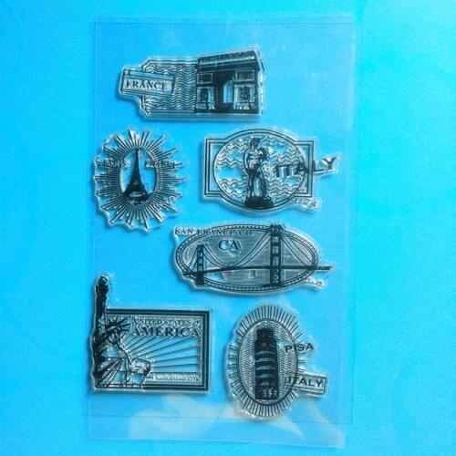 YLCS205 CA US FR IT Silicone Clear Stamps For Scrapbook DIY Album Paper Cards Decoration Embossing Folder Rubber Stamp 11*16cm