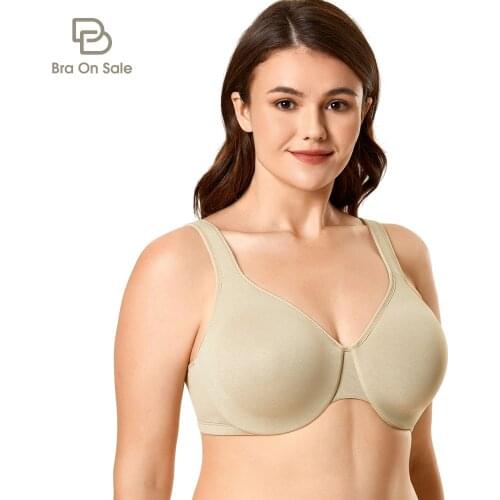 Womens Plus Size Minimizer Seamless Full Coverage Underwire Non Padded Bra
