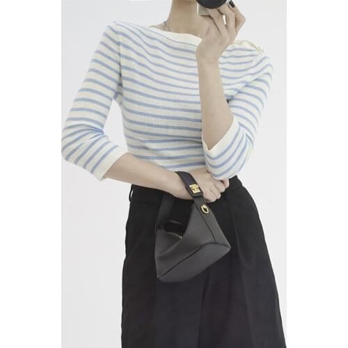 100% Wool Women Knitted Sweater Back Letters Jumper Knitwear Female V-Neck Fashion Pullover Tops