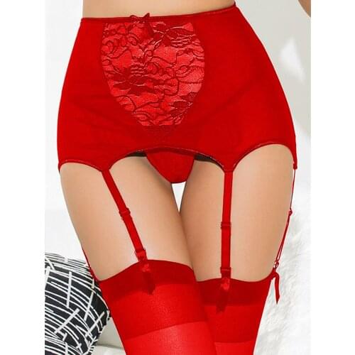 Lingerie Bodysuit Sexy Wear Stocking Panties Shorts Set New Versatile Hollow High Waist Plus Size Garter Belt + Panties