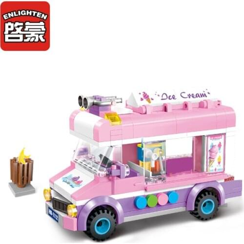 Enlighten 1112 Blocks Mobile Ice Cream Truck Building Blocks 213+PCS DIY Bricks Boys&Girls Toys For Children