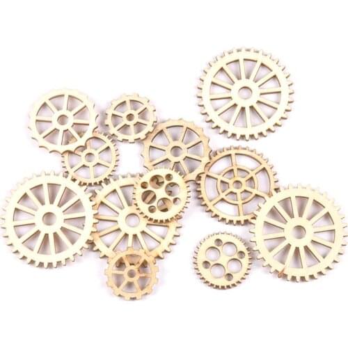 20Pcs mix wheel gear pattern natural Wooden Scrapbooking Craft for Embellishments Handmade Diy handicraft Decor 29-49mm MT2183