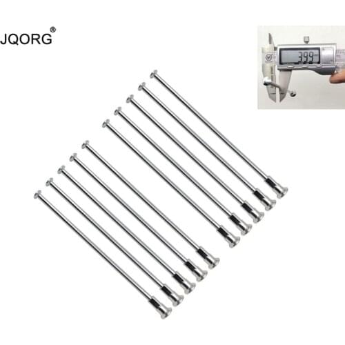 36 Pieces A Lot 8 Gauge Diameter 4.0 mm Straight Head Sliver Color Motorcycle Wheel Spokes With Sliver Color 45# Steel Caps