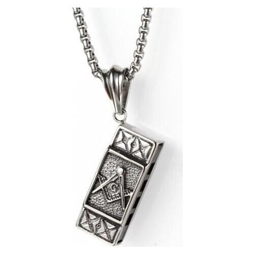 5pcs/lot Stainless Steel Freemason Mini Harmonica Pendant Necklace Vintage Free Mason Mouth Organ Pendant Masonic Jewelry
