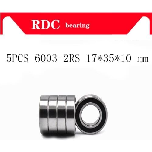 5PCS ABEC-5 6003 2RS 6003RS 6003-2RS 6003 RS 17*35*10 mm 17x35x10 mm Rubber seal High quality Deep Groove Ball Bearings