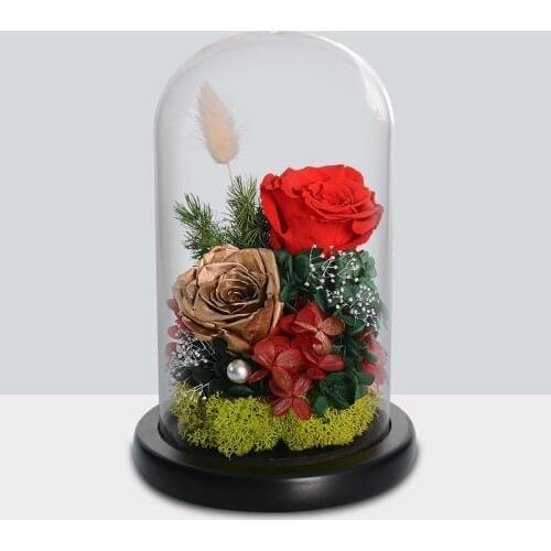 Free Shipping 11*18cm Black Base Glass Dome Vase Home Decoration Creative Cover DIY Wedding Favor Gift