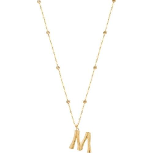 Large Bamboo Silver Letter Gold- M