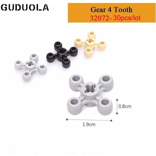 Guduola Parts 32072 Gear 4 Tooth Building Block MOC Model Assembles Particles Educational Bricks Toys 30pcs/lot