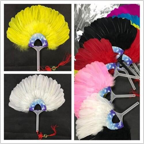 Elegant White Dance Feather Fans Belly Dancing Fan Halloween Party Stage Performances Craft party decoration supplies