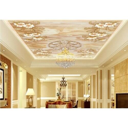 Custom 3d wallpaper mural ceiling Pattern 3D stereoscopic ceiling photo wallpaper for living room non-woven 3d ceiling