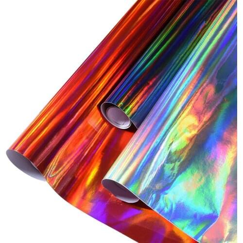 Holographic Laser Chrome Black/Red/Silver PVC Vinyl Wrap Car Interior Decals Stickers Sheet Film 20/30/50cm x 152cm