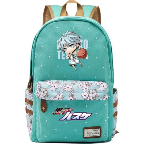 New Anime Kurokos Basketball Prints Boys Girl Kids Book Bags Women Flower Laptop Travel Backpack Canvas Men Bagpack Schoolbag