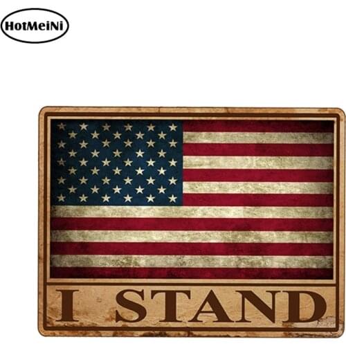 HotMeiNi RUSTIC I Stand USA American Flag Sticker Vinyl Decal US America Merica Proud Citizen Car Truck Vehicle Graphic Laptop