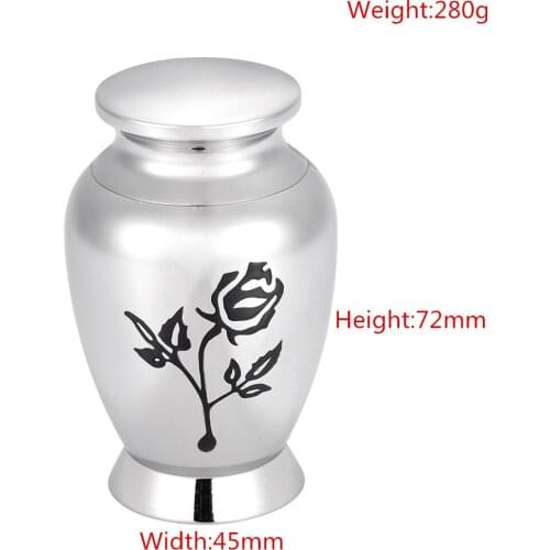 IJD6943 Rose Flower Engraved Stainless Steel Cremation Urn For Pet/Human Ashes Remaining Locket Jewelry Keepsake