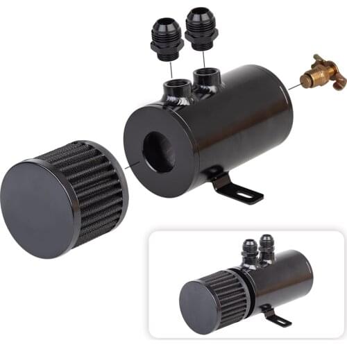 Oil Catch Tank With Filter WITH AN10 FITTING black racing auto/ motorcycle Accessories OCT1118