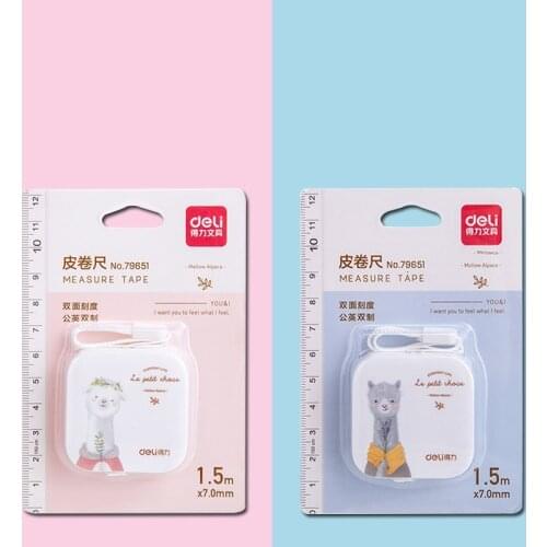 2pcs Kawaii Mini Leather Measuring Tape 1.5m 60inch Flexible Rule Portable Tapeline Stationery Office School Supplies H6577