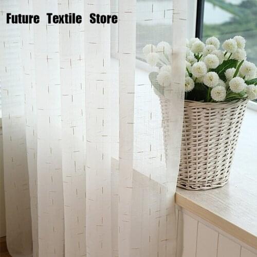 2021 New European Style Fresh Curtain White Yarn Pure Color High-grade Linen Curtain Curtains for Living Dining Room Bedroom