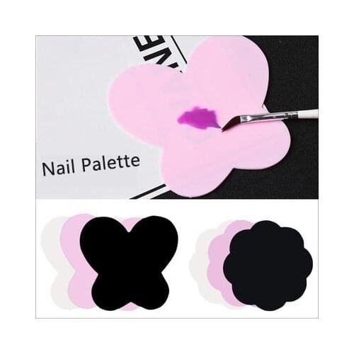 Nail Palette Silicone Butterfly Plum Blossom Silicone Paint Palette Mat Washable Nail Art Stamping Pad Manicure Nail Art Tools