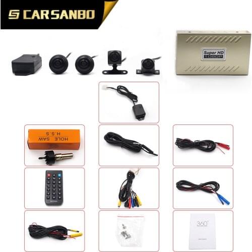 Matte night vision 360 degree panoramic recorder 1080P driving assistance system parking monitoring With 4 Cameras