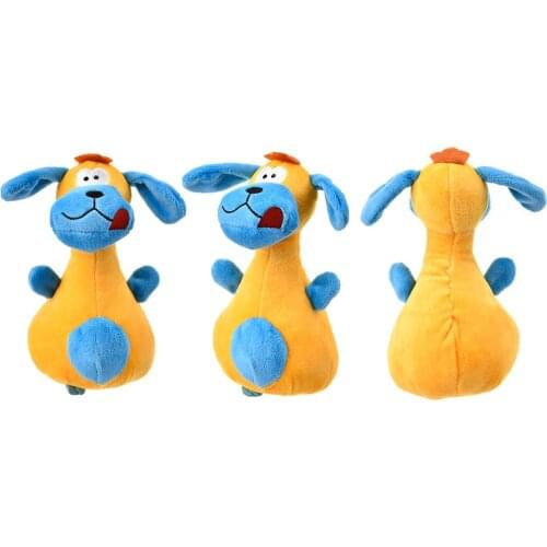 Bowling Pin Shape Dog Big Ears Dog Plush Toys Sound Dog Toys Pet Puppy Chew Squeaker Squeaky Plush Toy Drop Shipping