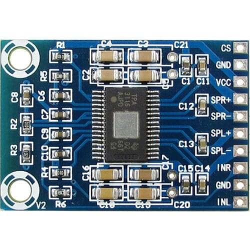 TPA3116D2 Mini Digital Power Audio Stereo Amplifier Board, Dual Channel 50W Class D DC 12-24V Ampli AMP Amplify Module