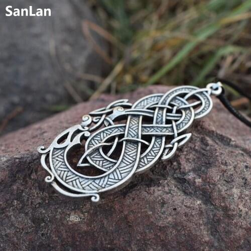 SanLan Dragon Necklace Pendant Knot Cltic Symbol Pendant Faire Costume Lover Gift Jewelry 1pcs