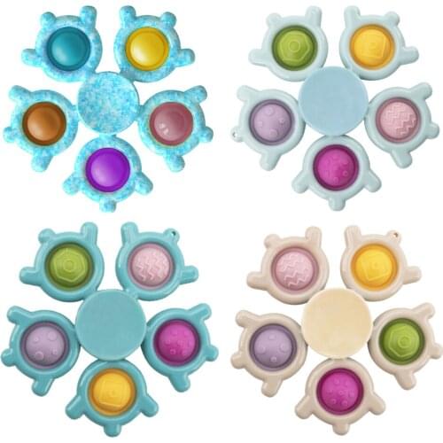 Silicone Snowflake Fingertip Spinner Push Bubble Toys Anti-Stress Set Stress Reliever Squeeze Crafts Adults Children Sensory Toy