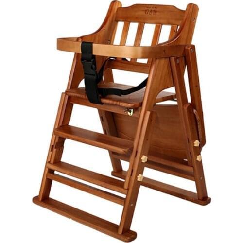Folding Baby solid wood Highchair Kids Chair Dinning High Chair for Children Feeding Baby Table and Chair for Babies